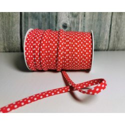Spaghetti Band Kordel 7mm Polka Dots Pünkchten rot